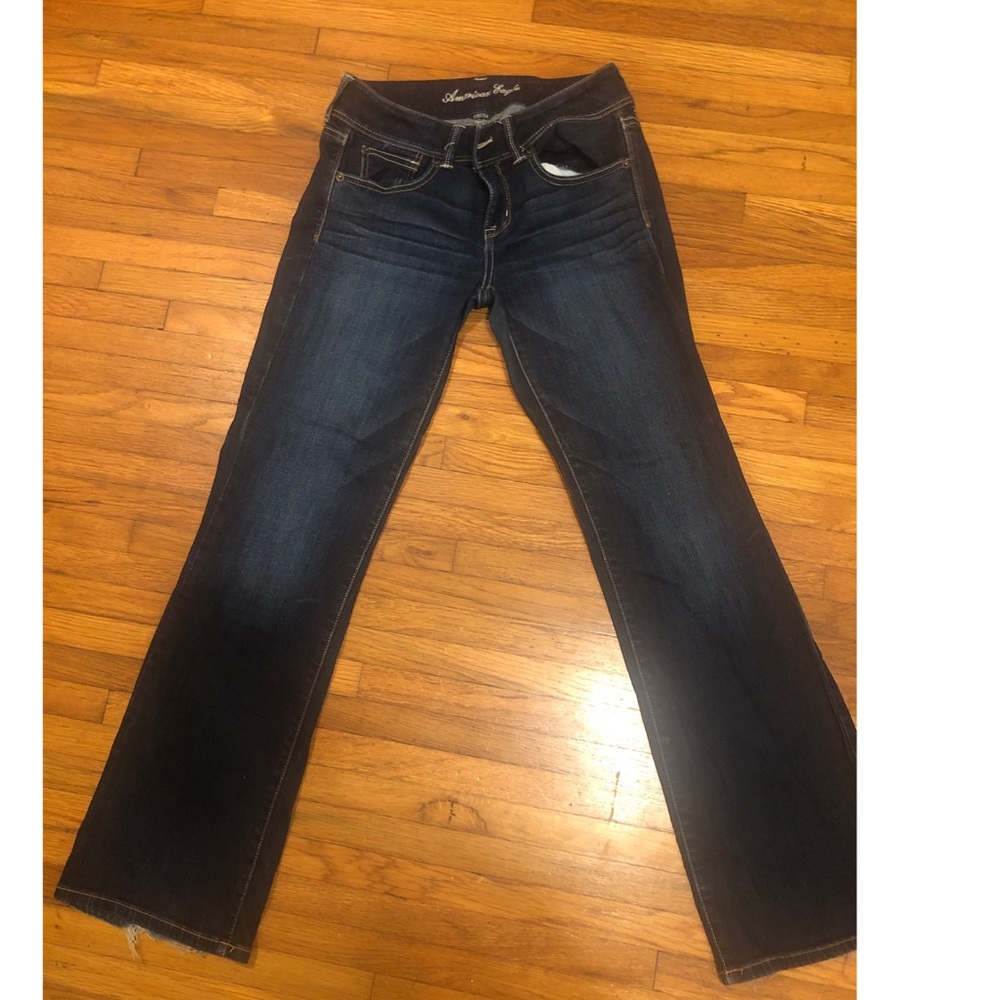 American Eagle 8 short slim boot dark denim pants